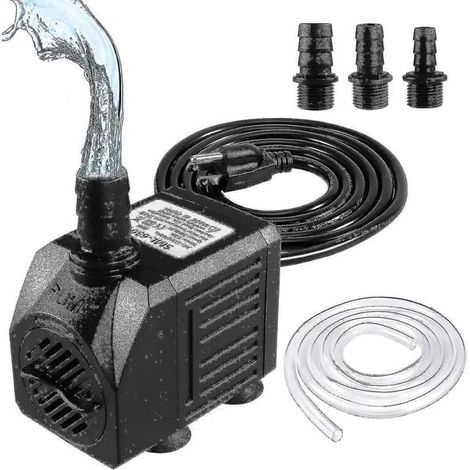 Pompe à fontaine, pompe à eau submersible 150 gph (8 W, 600 l/h), petite pompe silencieuse pour fontaine extérieure avec tuyau de 1 mètre (diamètre intérieur) - Idée cadeau (1/5)