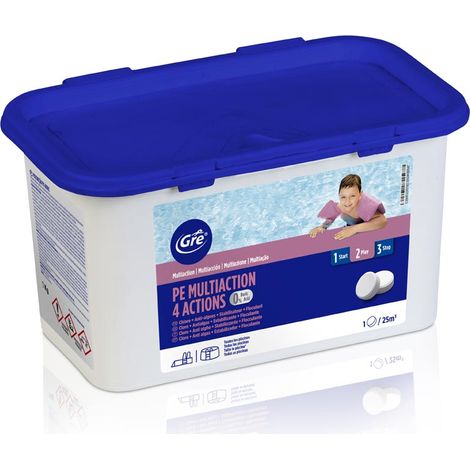 Chlore 4 actions sans acide borique 1 kg - Gré