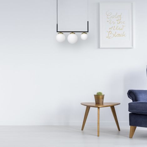 Suspension Sparta 3x40W E14 verre opale noir/or Milagro (1/5)