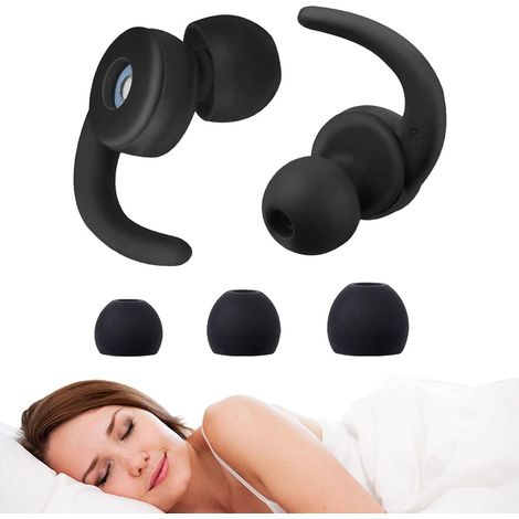 Bouchons d'oreilles anti-bruit en silicone avec filtre sonore doux pour le sommeil Anti-ronflement étanche avec réduction du bruit pour les siestes de natation Lavables et réutilisables (1/5)