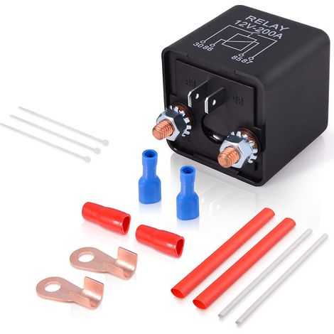 Kit Relais Isolateur Batterie - 12 V 24 V 200 A - Pour Moteur Voiture Camion - 1 Pièce (1/5)