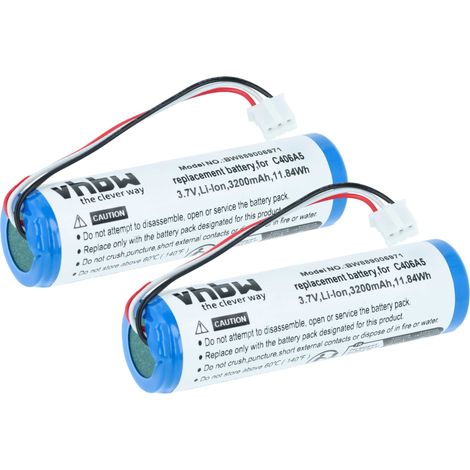 vhbw 2x Akku kompatibel mit Marshall WILLEN Lautsprecher Boxen Speaker (3200 mAh, 3,7 V, Li-Ion)