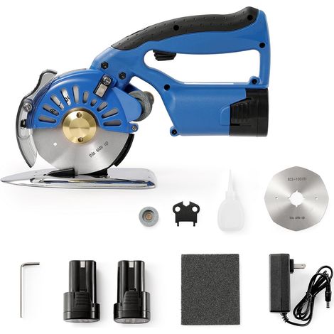 VEVOR Forbice Rotante Elettrica da Cucito a Batteria 150 W Taglierina Tessuti Elettrico Rotante Spessore di Taglio 27 mm Lama da 100 mm 5 Velocita Regolabili Autoaffilante per Taglio Tessuti in Cotone (1/5)