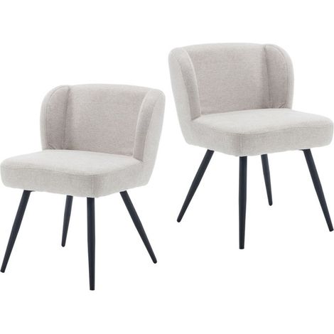 Wahson Esszimmerstühle 2er Set Küchenstuhl mit Metallbeinen für Esszimmer, Leinen, Beige (1/5)