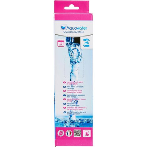 AQUAWATER 3700350801766 Anti-Il Gusto e l'odore della Cartuccia-Size Standard di 10 "-Durata 12 Mesi, None, 1 Unità (Confezione da 1) (1/4)