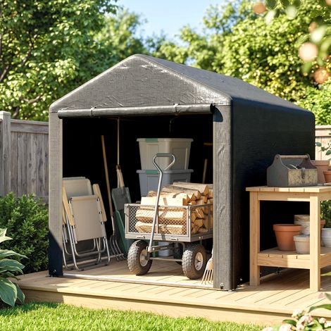 Abri jardin tente stockage portable vélo garage acier galvanisé grande porte (1/5)
