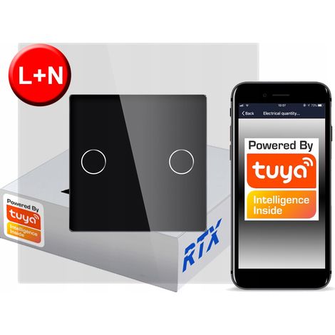 Berührungsschalter 2 Schaltkreise ZigBee TUYA RTX SH L+N (1/5)