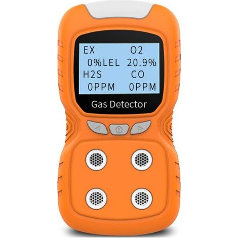 Détecteur de gaz portable multi-moniteur – Écran LCD rétro-éclairé – Alarme sonore, visuelle et vibrante – Capteurs électrochimiques – Imperméable