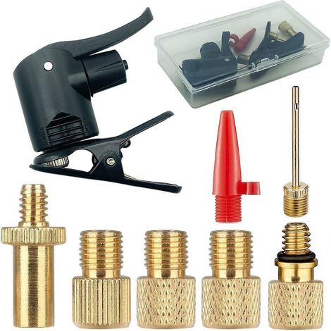 Kit adaptateur de valve de vélo, adaptateur de collecteur de valve de vélo SV AV DV, pompe à vélo