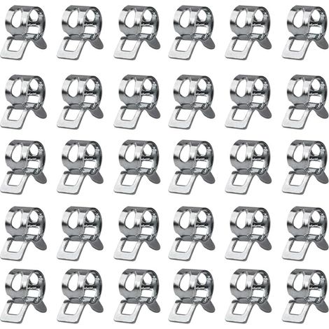30 pinces de ressort 4mm, colliers de tuyau métalliques pour conduite de carburant, pinces de silicone pour tuyau d'air et d'eau, pour moto, scooter, ATV