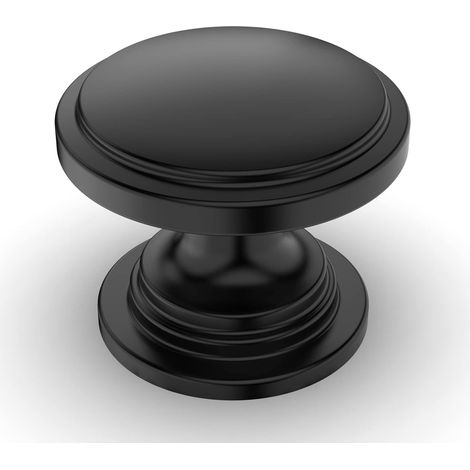 Lot de 12 Bouton de Meuble Bouton Porte Cuisine Rond Boutons de Porte Alliage de Zinc Bouton Porte Placard Noir Bouton Porte Poignée Cuisine (1/5)