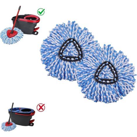 Compatible with the Easywring single twist system, O-Ceda replacement brush head pack (pack of 2, blue and white) (1/5)