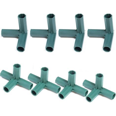 piezas de construcción de marcos para invernaderos, conector de PVC duradero, apto para marcos de invernadero de 16 mm, tuberías, tuberías de agua y muebles (3 y 4 vías) (1/4)