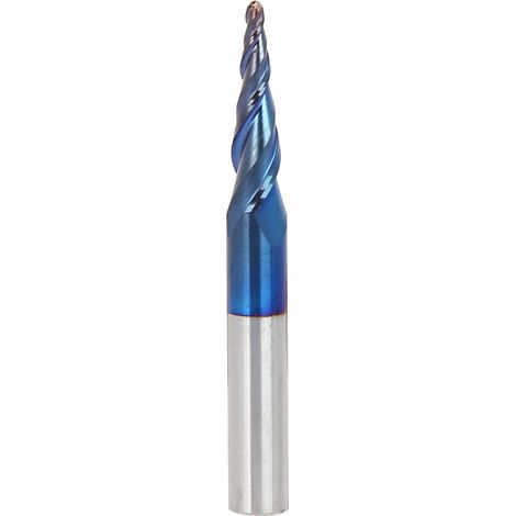 Fraise Carbure Monobloc 2 Dents Revêtue R0.7520D650, Outil de Fraisage en Métal Dur, Longueur 50mm, Coupe Hélicoïdale (1/5)