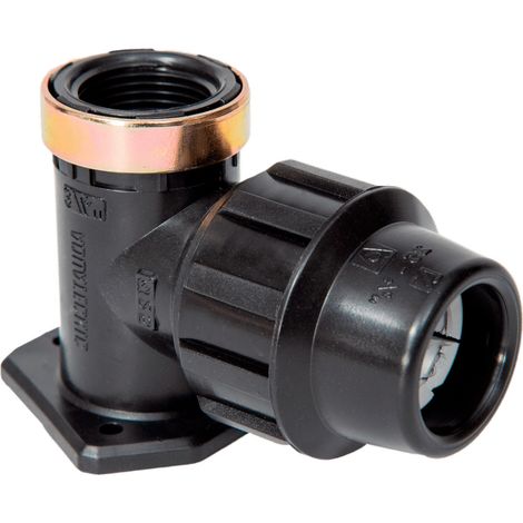 Coude applique polypropylène compression 10bar PE Ø20-1/2"