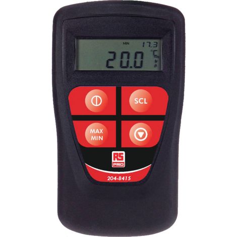 Thermomètre numérique RS PRO, 1 voie de mesure pour E, J, K, N, R, S, T ( Prix pour 1 ) (1/2)