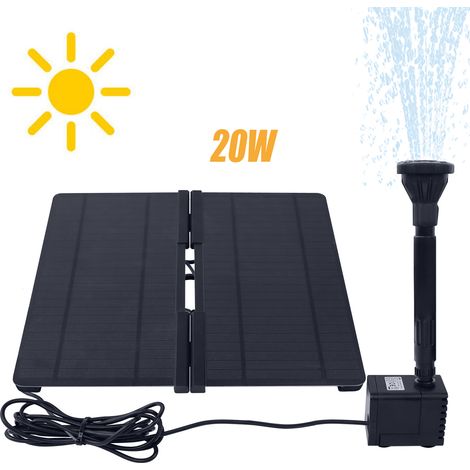 AUFUN Fontaine Solaire Polds Eau Solaire Pompe 20W (1/4)