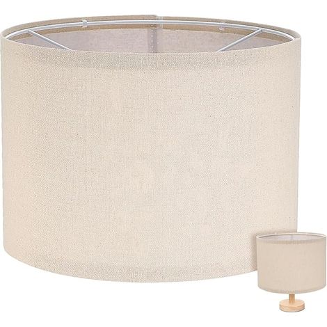 Abat-Jour De Lampe De Table Et Lampadaire Tissu Lin Rétro 10.24 X 7.48 Pouces Armature Fer Beige Décoration Intérieure (1/5)
