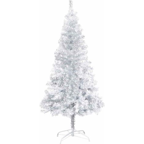 Sapin de Noël artificiel LED et boules/Arbre de Noël pour Déco Argenté 150 cm PET -WYW76538 (1/5)