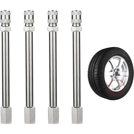 Lot de 4 rallonges de valve de pneu pour voiture/camion, adaptateur en cuivre, 100 mm (1/5)