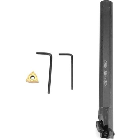 Utensile per tornio, 20x200mm S20R-MWLNR08 Utensile per tornio CNC Portabarra di alesatura diritta a 95 gradi con lama WNMG0804 (1/5)
