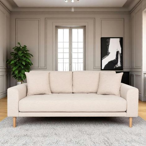 Canapé 2 places 1/2 beige sable 180 cm ROTTERDAM (1/5)