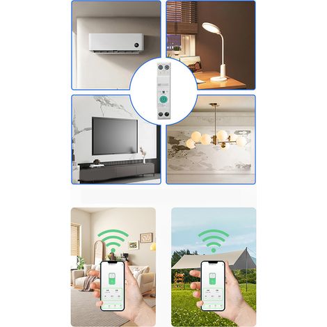 Interrupteur intelligent WiFi Tuya, portable, pour la domotique, interrupteur programmable, interrupteur à commande vocale, compatible avec Assistant et (1/5)