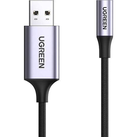 Adaptador de audio ugreen CM477, USB a miniconector AUX de 3,5 mm (gris) (1/4)