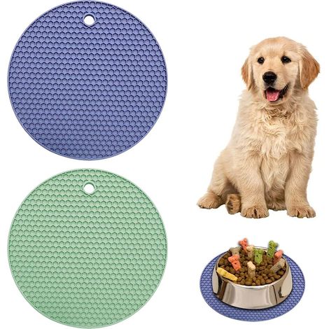 Tapis à lécher chien en silicone, antidérapant et étanche, pour chien et chat, lot de 2. (1/5)