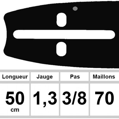 Guide Ozaki Pro Steel ( Al-ko - Echo - Poulan - Tanaka ) Coupe 20'' - 50cm Empreinte Zf Pas: 3/8 050 (1/2)
