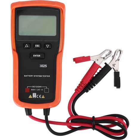 Testeur de batterie auto 12V/24V, analyseur système de charge, détecteur de circuit 100-1700CCA, outil diagnostic électronique pour véhicules. (1/5)