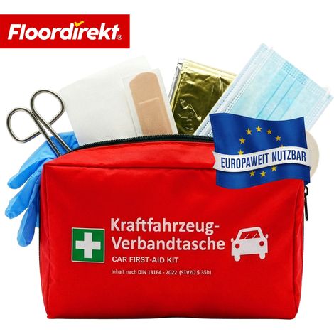 KFZ Verbandtasche DIN 13164:2022 Erste Hilfe Set PKW Auto Verbandskasten für gesetzlich vorgeschriebene Fahrzeugausstattung