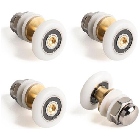 BUNTHAUS 4 Pcs Roulette Porte Coulissante Douche 23mm, Poulie Excentrique pour Portes Cabine Douche Coulissante, Rechange de portes en verre (1/5)