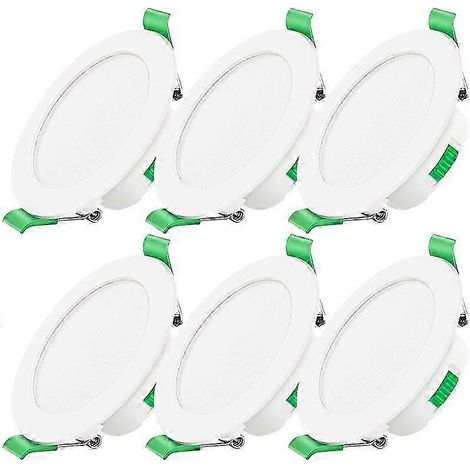 Lot de 6 spots LED encastrés blancs 7W pour plafonnier, à faisceau fin. (1/5)