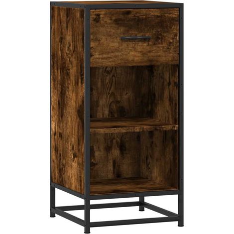 Maison Exclusive - Buffet chêne fumé 35,5x35x76 cm bois d'ingénierie et métal