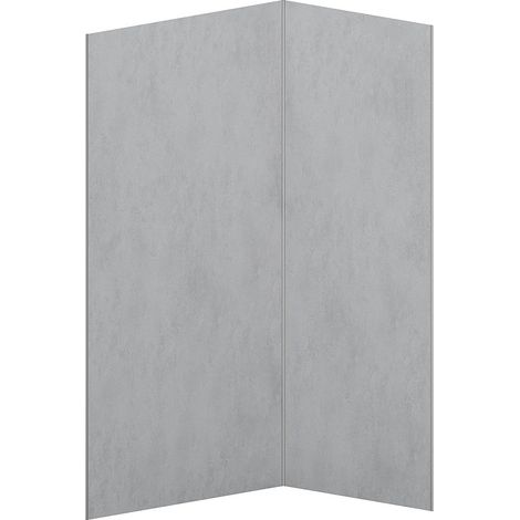 Lot de 2 panneaux muraux de douche effet béton ciré en aluminium avec profilés - L90 x L120 x H210 cm - ARFINO (1/2)
