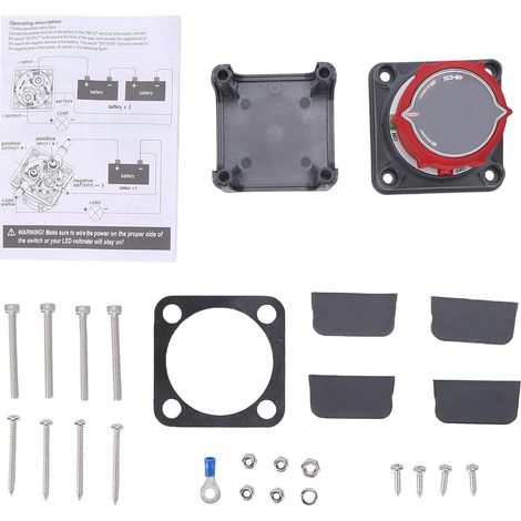 DC 5-60V Battery Disconnect Switch, On/Off Kit with Voltmeter, Durable Material for RV, Boat, Car, Truck, Camper, Trailer (1/5)