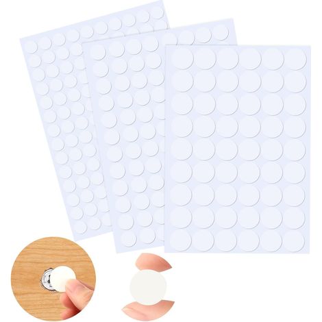 290 Pièces Cache Vis Blanc, 12mm/15mm/21mm PVC Cache Trou Meuble Cache Vis Adhesif Cache Trou Mur Autocollants pour Trous de Vis pour Armoires Murales (1/5)
