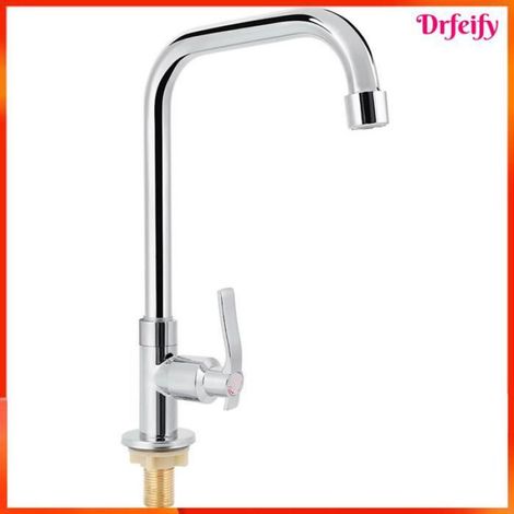 Robinet De Cuisine - Monotrou 1 Poignée - Corps Laiton Tube Inox - Bec Pivotant 360° - Hauteur 29 Cm - Pour Évier Sur Plan - 1 Pièce (1/5)