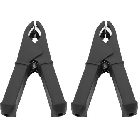 Lot de 2 pinces crocodiles isolées 100A laiton nickelé gainage PVC pour test batterie et circuit électronique ouverture 20mm (1/5)