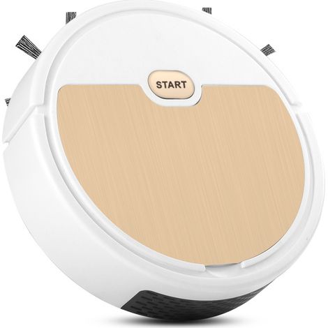 Robot de nettoyage automatique intelligent - Balayage, aspiration et nettoyage 3 en 1, machine de nettoyage de tapis mince portable pour le nettoyage des sols de tapis, capteur de poussière 1pc Platin