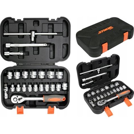 Coffret d'outils : 22 clés à douille 3/8'' avec cliquet
