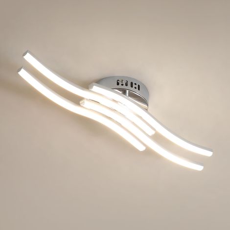 Plafonnier LED Moderne, 24W 2300LM Lampe de Plafond en Acrylique, Luminaire Plafonnier Design Vague pour Salon Salle de Bain Cuisine Chambre Couloir,53CM (1/5)