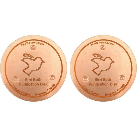 Lot de 2 disques purificateurs d'eau pour bain d'oiseaux, avec support à trois points d'appui, pour une eau propre et saine en extérieur. (1/5)