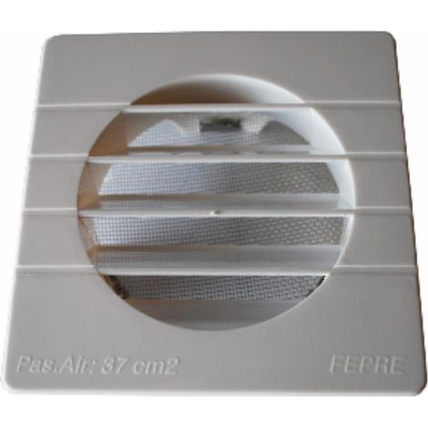 FPLUS rejilla empot.tubo+mosq.getm 100 , Rejilla de plastico con mosquitero para tubo de 100 mm con garras 
Color. Blanco
