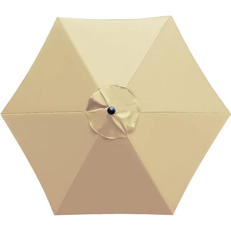 Ersatzbezug für Sonnenschirm, 6 Streben, 2 m, wasserdicht, UV-beständig, Ersatzstoff, Khaki