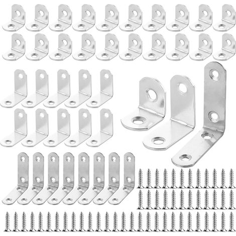 38 Pièces Équerres de Fixation, Supports Métal en L avec Vis, 3 Tailles (1/5)