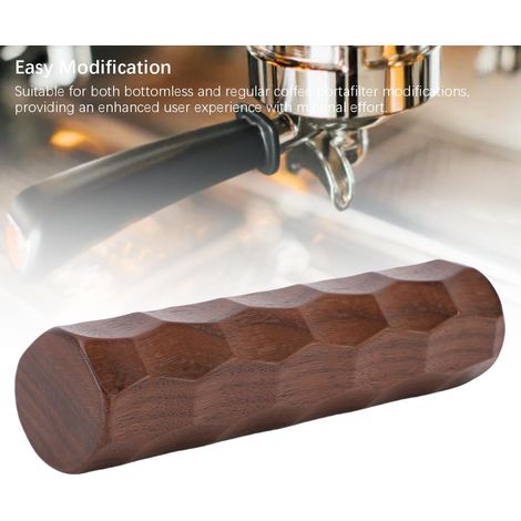 Ortviai Poignée en bois de noyer pour porte-filtre M10 – Compatible avec porte-filtres pleins et sans fond (1/4)