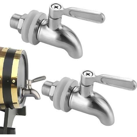Lot de 2 distributeurs de boissons en acier inoxydable Robinet : robinet de rechange en acier inoxydable 304, robinet de rechange pour distributeur de boisson, tourillon de rechange pour (1/5)