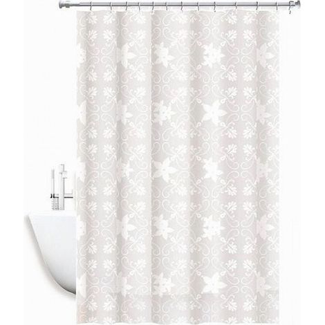 Vtizikl Tenda Doccia Antimuffa Impermeabile 240x200cm Anelli Bianca Maiolica Fiori 69512 - (1/3)